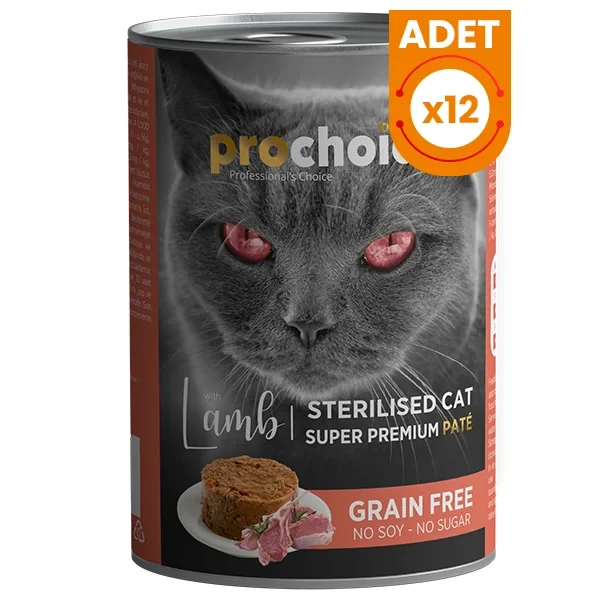 Pro Choice Sterilised Kuzulu Kısırlaştırılmış Konserve Kedi MamasıPro Choice Sterilised Kuzulu Kısırlaştırılmış Konserve Kedi Maması