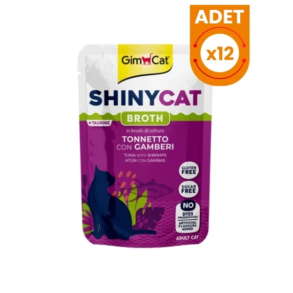 GimCat Shinycat Sos İçinde Ton Balıklı ve Karidesli Pouch Yetişkin Konserve Kedi Maması