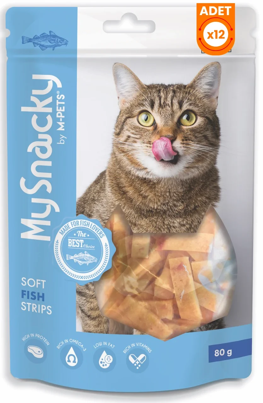 M-Pets My Snacky Balıklı Şerit Kedi Ödül Maması