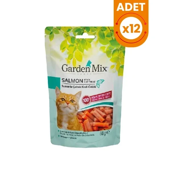 Garden Mix Somonlu Düşük Yağlı Şekersiz Stick Kedi Ödül Maması