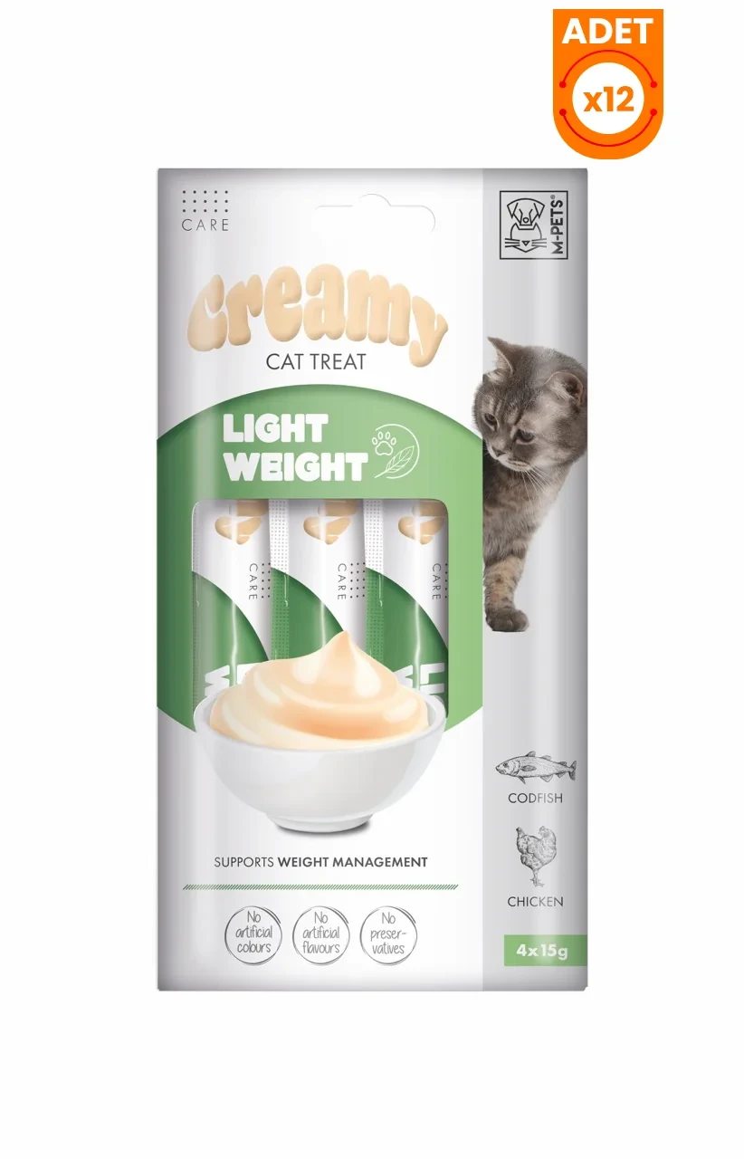 M-Pets Creamy Light Weight Morina Balıklı ve Tavuklu Diyet Sıvı Kedi Ödül Maması