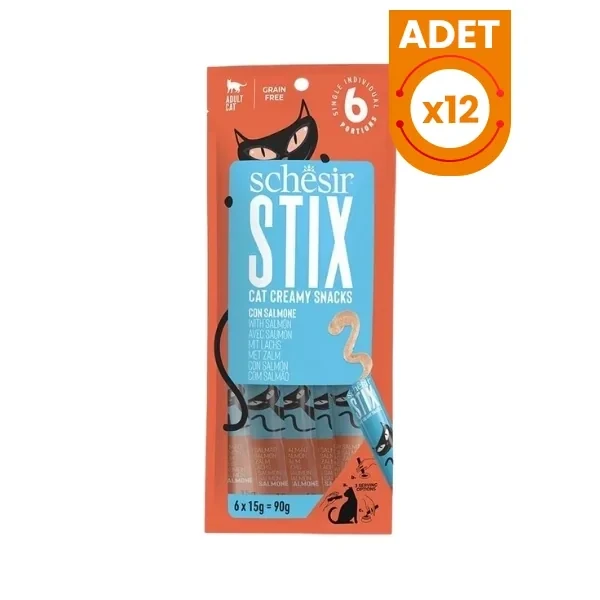 Schesir Cat Stick Somonlu Sıvı Kedi Ödül Maması
