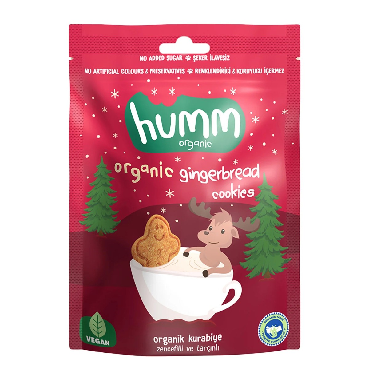 humm organic Organik Vegan Zencefilli ve Tarçınlı Kurabiye 55 gr