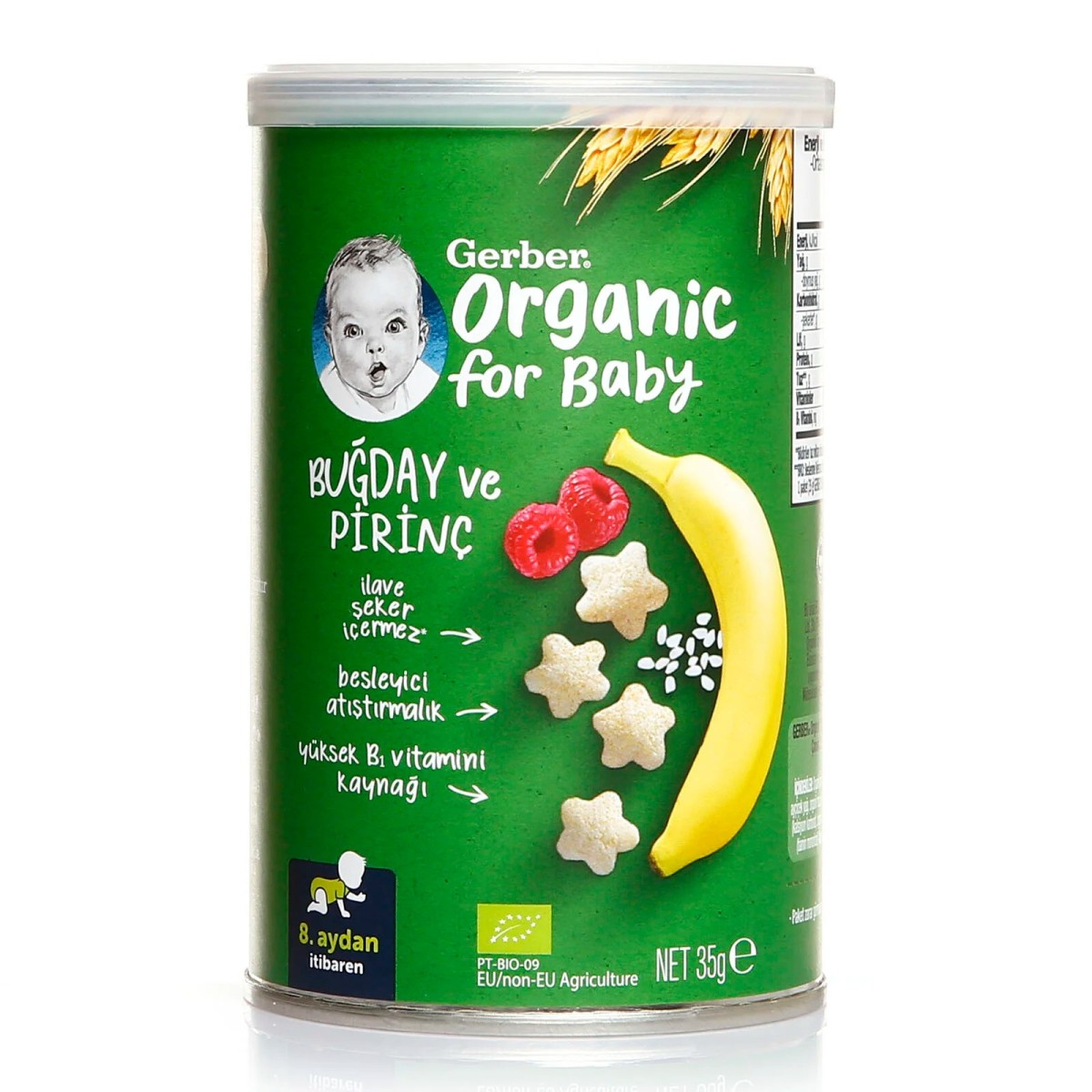 Gerber Organik Buğday Ve Pirinç Bebek Atıştırmalığı 35 gr 8+ Ay