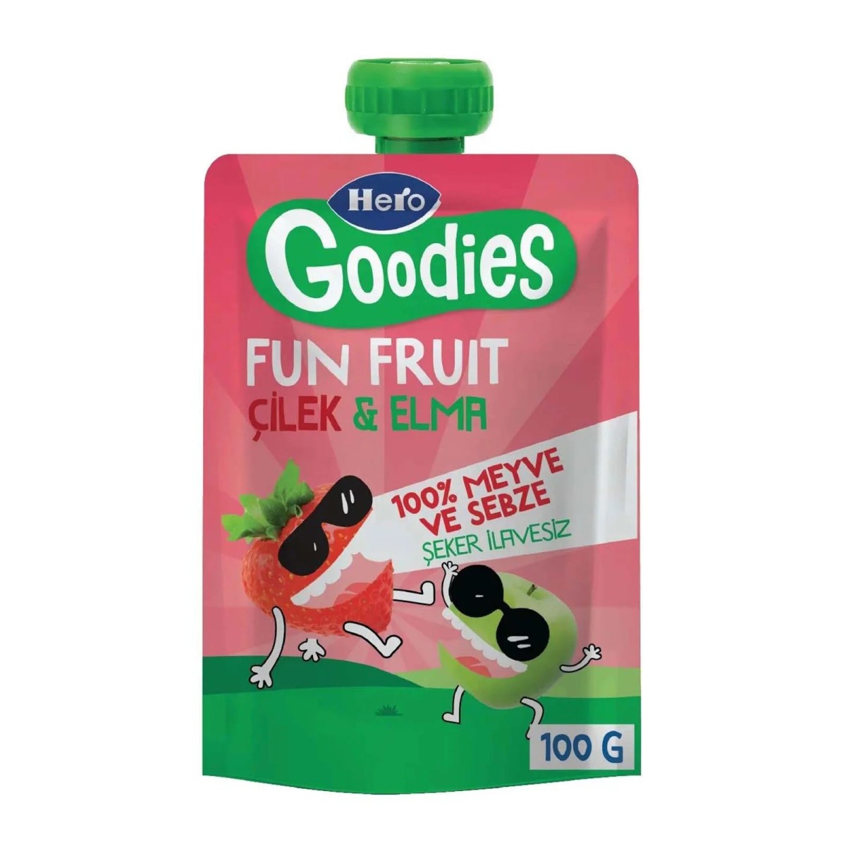 Hero Goodies Çilek Elma Püresi 100 gr