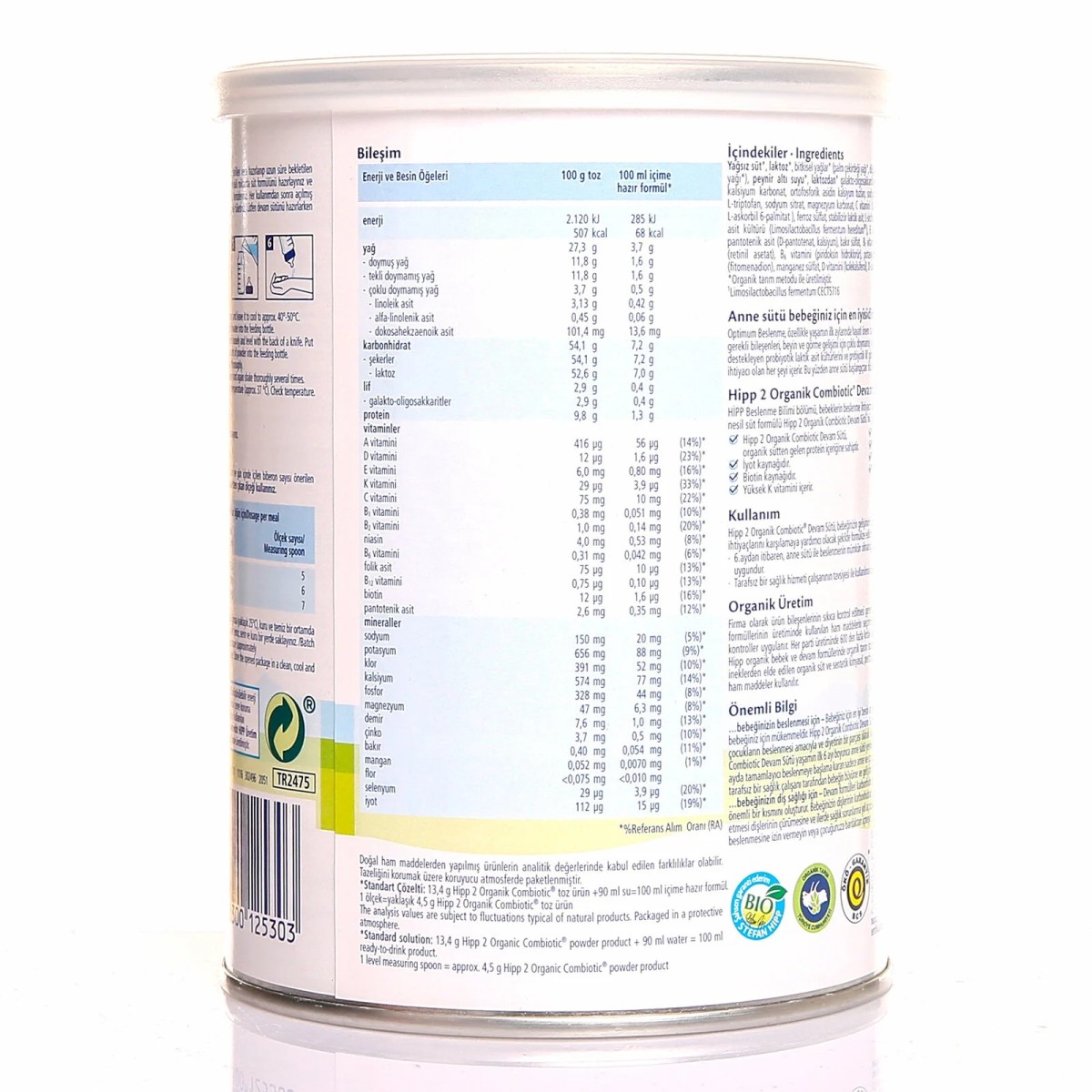 HiPP 2 Organik Combiotic Devam Sütü 350 gr 6-12 Ay