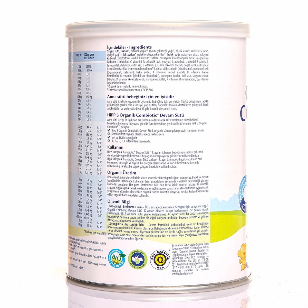 HiPP 3 Organik Combiotic Devam Sütü 350 gr 1+ Yaş