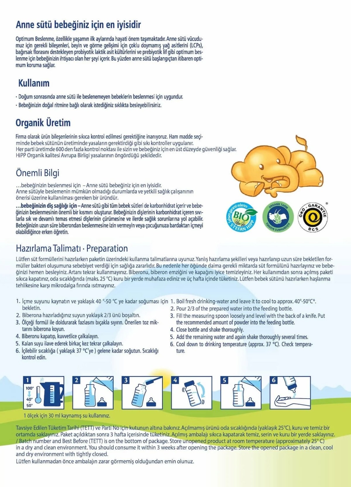 HiPP 3 Organik Combiotic Çocuk Devam Sütü 800 gr 1+ Yaş