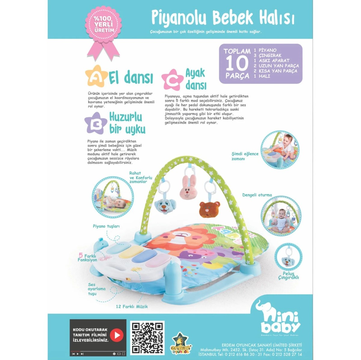 baby toys Piyanolu Oyun Halısı