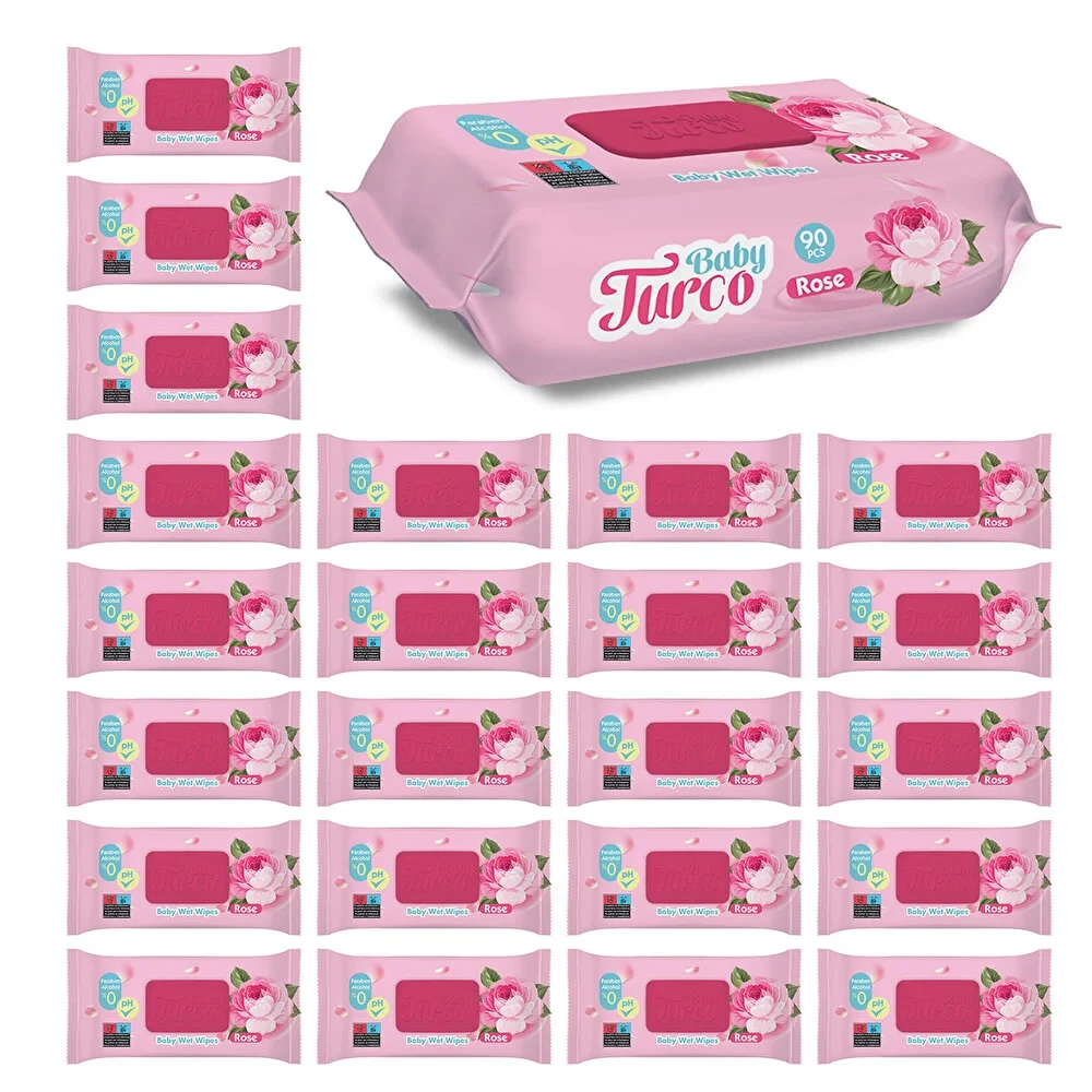Gül Kokulu Bebek Islak Mendil 24x90 Adet