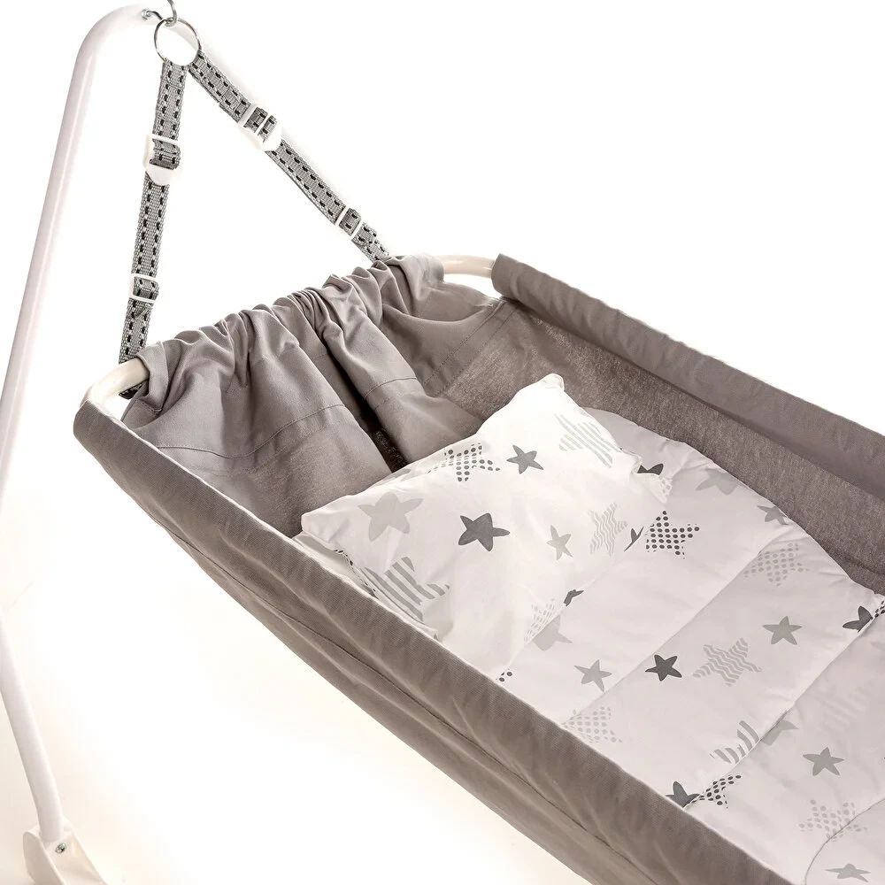 Marmaris Katlanır ve Sallanabilir Bebek Hamağı Gri