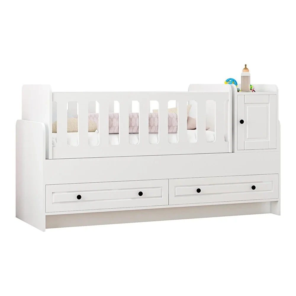 Beyza Country Büyüyebilen ve Çekmeceli Beşik Beyaz 60x120 cm