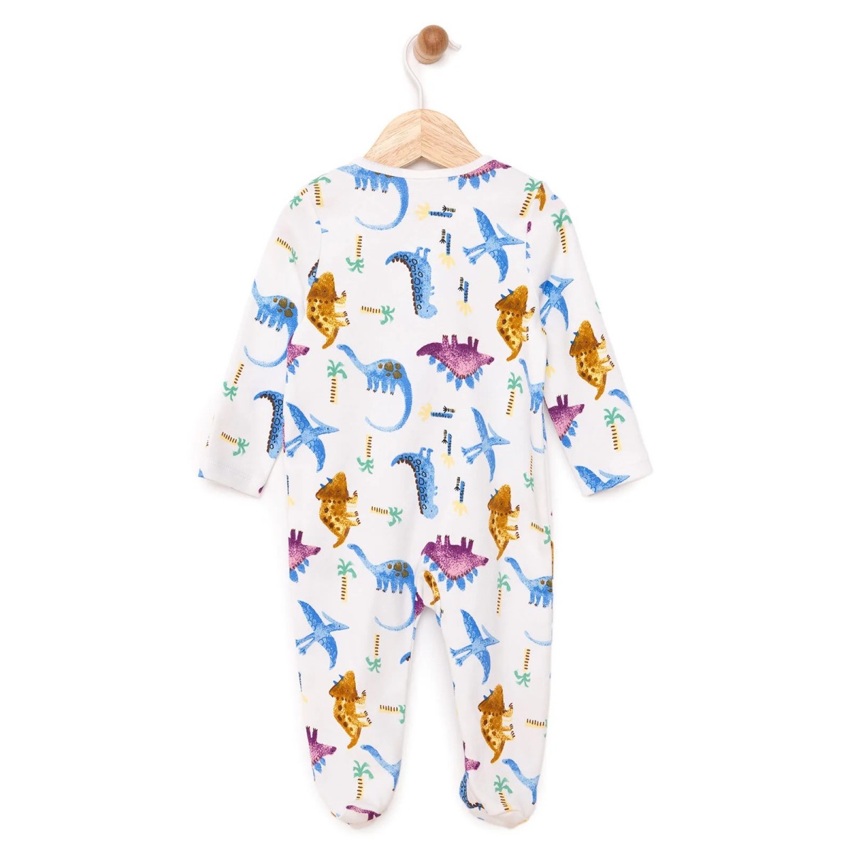 HelloBaby Yenidoğan Erkek Bebek Patikli Tulum İnterlok Ekru