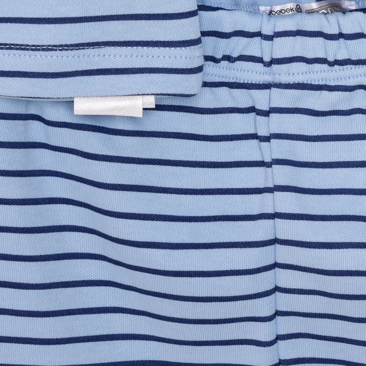 HelloBaby Erkek Bebek Pijama Takımı İnterlok Kepçe Desenli Bisiklet Yaka Ribanalı Paça Uzun Kol Koyu Mavi